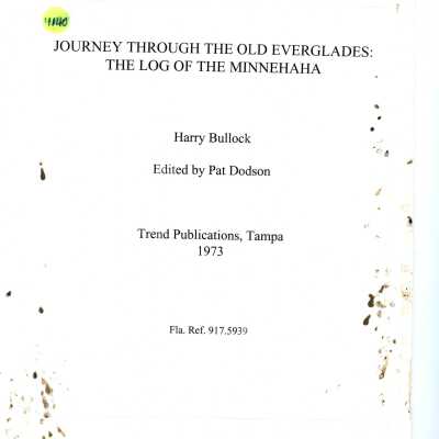 Journey Through the Old Everglades: The Log of the Minnehaha