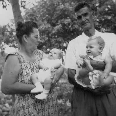 Myrtle and Rodney Albury with their grndchildren