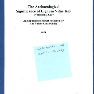 The Archaeological Significance of Lignum Vitae Key