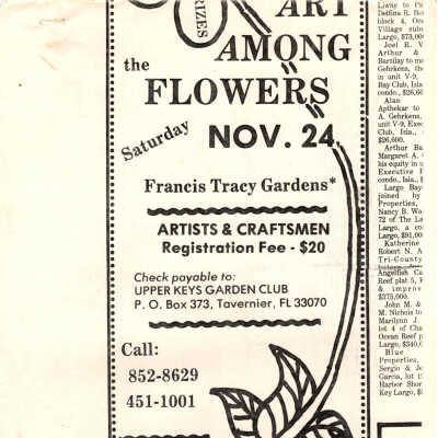 Newspaper Ad for Art Among Flowers