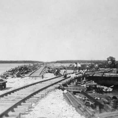 Transferring First Locomotive to the Keys