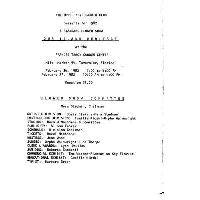 GCUK 1982 Flower Show