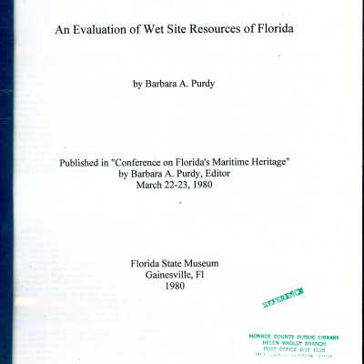 An Evaluation of Wet Site Resources of Florida