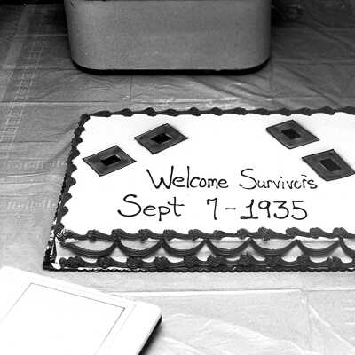 "Welcome Survivors Sept 7 - 1935" Cake