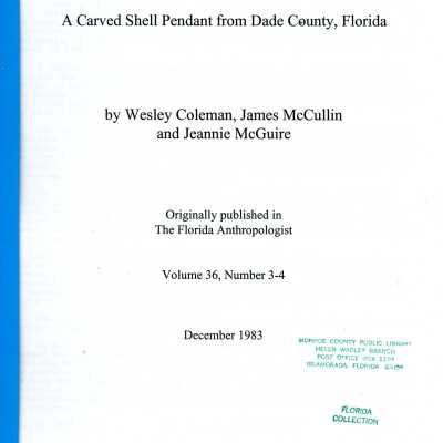 A Carved Shell Pendant from Dade County, Florida
