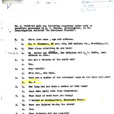 William R. Thompson (#5) Testimony