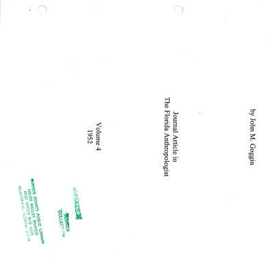 Archeological Notes on Lower Fisheating Creek