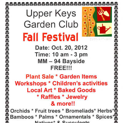Upper Keys Garden Club Fall Festival 2012 Flier