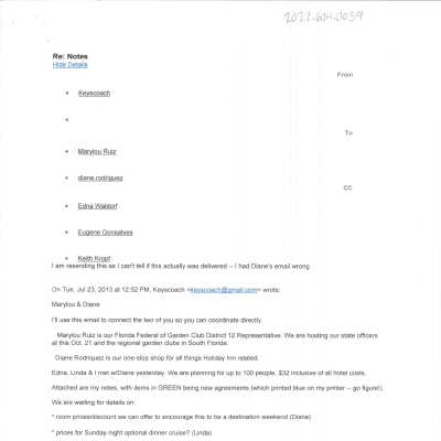 Email from Marilyn Rogers