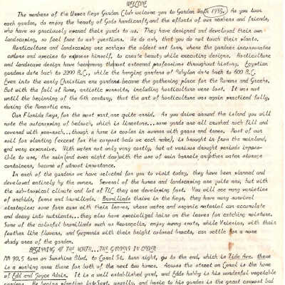 Garden Walk Letter 1985