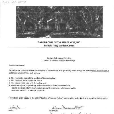 November 2016 Conflict of Interest Policy Acknowledge