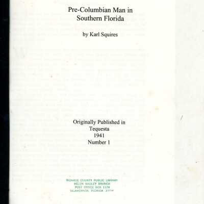 Pre-Columbian Man in Southern Florida