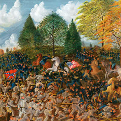 "General Sanders Receives His Mortal Wound"
