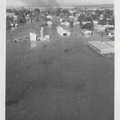 Aerial Photo Flood Waters and Fire