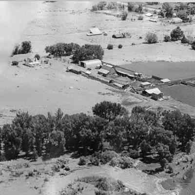 Aerial View of Flooded Farms