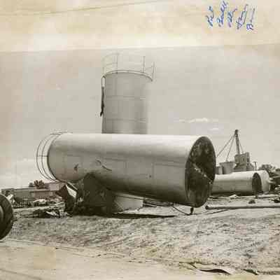 Toppled Silos & Flood Debris