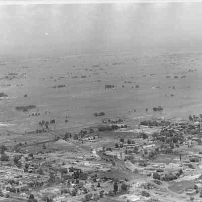 Aerial Shot of Flooded Town