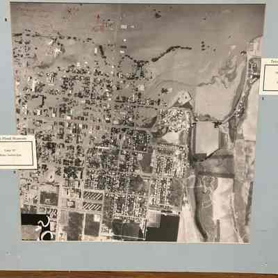 Aerial picture of Rexburg during the flood