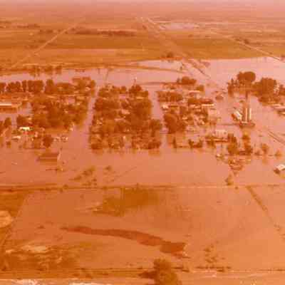 Aerial Photo of Flooded Town