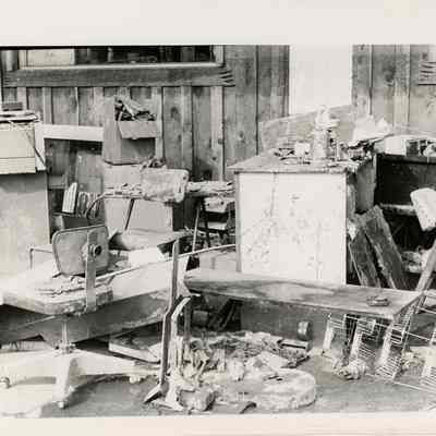 Another view of back of flood damaged building