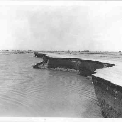 Road washed away by Flood Waters