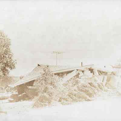 Collapsed Home With Debris