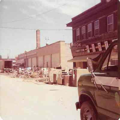 "Porters" Variety Store with flood debris out front