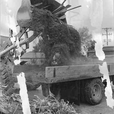 Heavy Equipment Cleaning Flood Debris