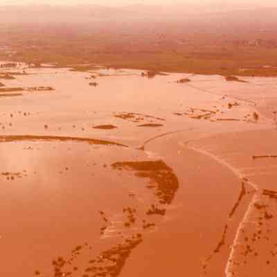 Aerial Photo overflowing Riverbed