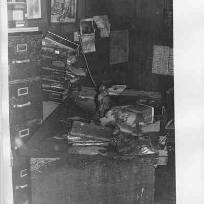 Office Room Filled with Flood Mud