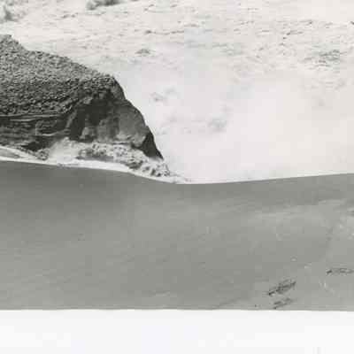 Closeup of Left Side of Dam Breaking