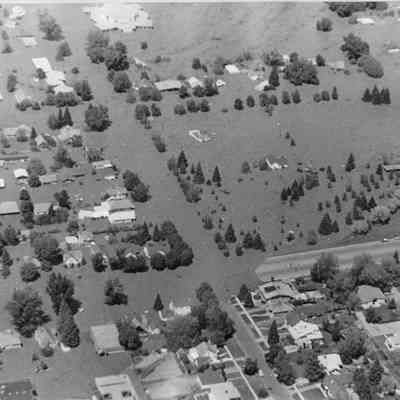 Aerial View of Flooded Neighborhood