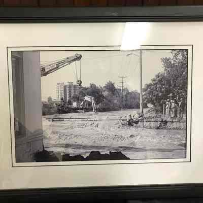 Flood Photo from Idaho Falls with Crane