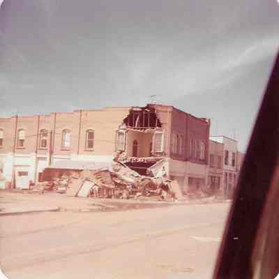 Red Brick Building Flood Damage