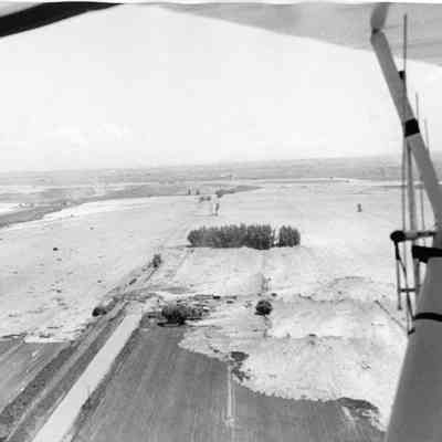 Oblique view of flood waters