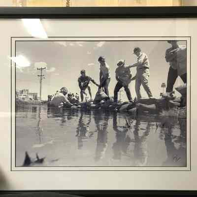 Men Sandbagging the River in Idaho Falls