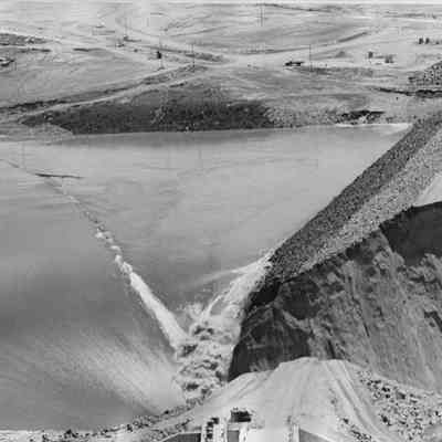 Teton Dam Reservoir looking back up Stream