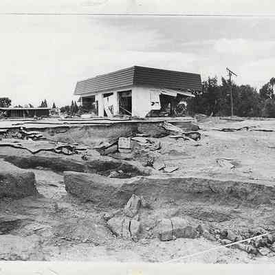 Flood Erosion and Damaged Building