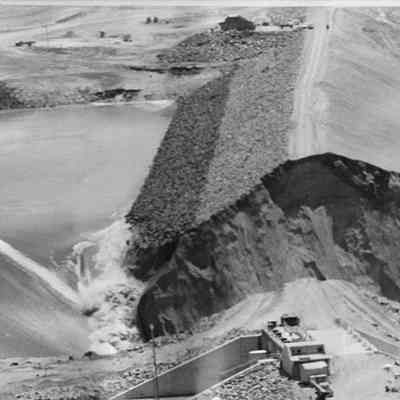 Teton Dam Taken From The Runnoff Sluice