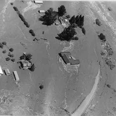 Aerial View of Flooded Rural Area