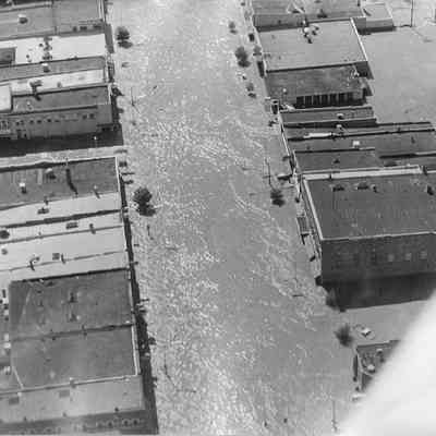 Aerial Shot of Flooed Main Street