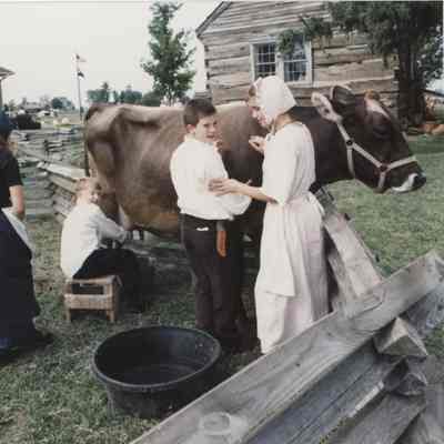 Milking a Cow at Platte Purchase Days