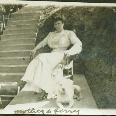 1910 Mrs. Richard A. Urquhart (Elizabeth) with dog