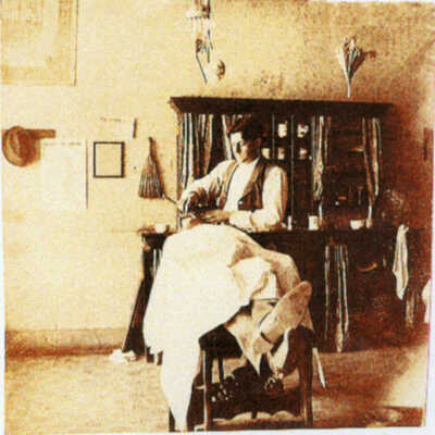 Zephyr working as a barber