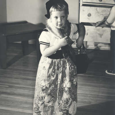 Girl playing dress-up