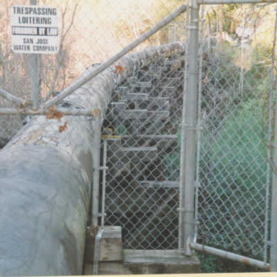 Route of the SPC and SP Railroads: Old trestle near Aldercroft Heights on which now is supported a large water pipe
