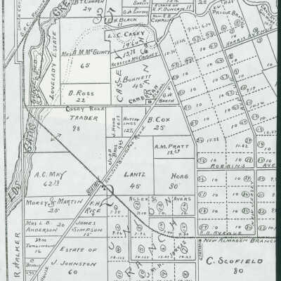 Sandborn map depicting a portion of the R.R. right of way through Los Gatos