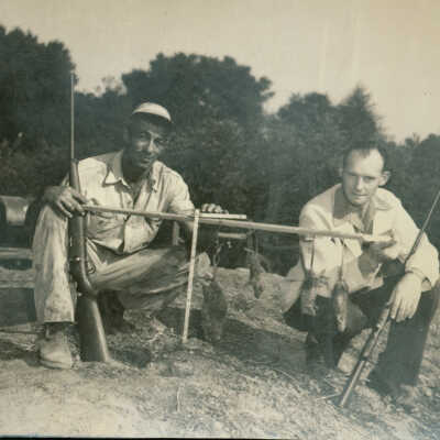 1949 Shooting rats at the sewer farm