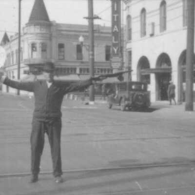 Directing Traffic in front of Bank of Italy