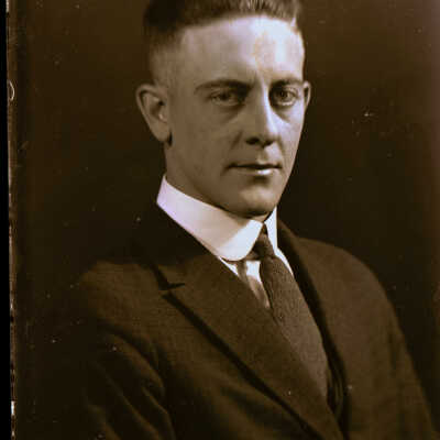 Man with brushed back hair